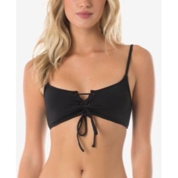 O Neill Juniors Lace up Bikini‎ Top Black Medium NWT - Picture 1 of 1